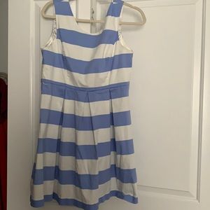 Blue and white thick striped dress